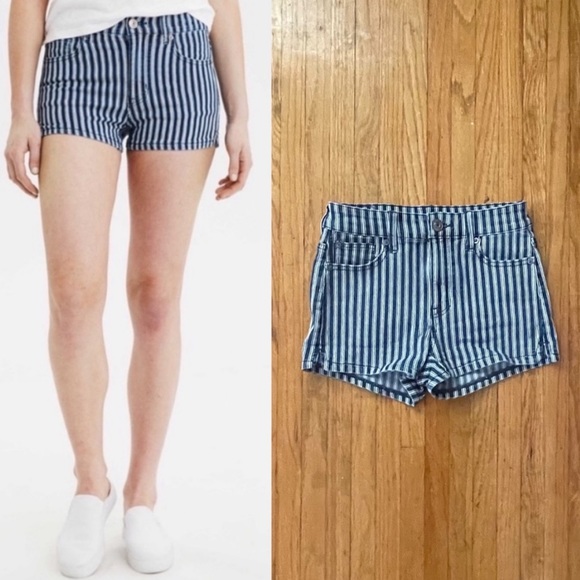 American Eagle Outfitters Pants - American Eagle Striped Hi-Rise Shortie